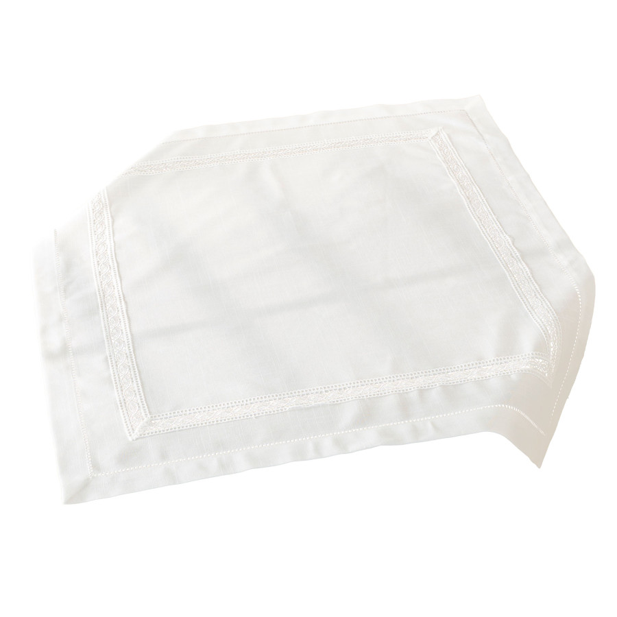 SELVIA Serweta z gipiurą, szerokość 85cm x wysokość 85cm, kolor 001 biały