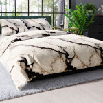 LUSARIA komplet pościeli z satyny bawełnianej kremowy 160x200 cm