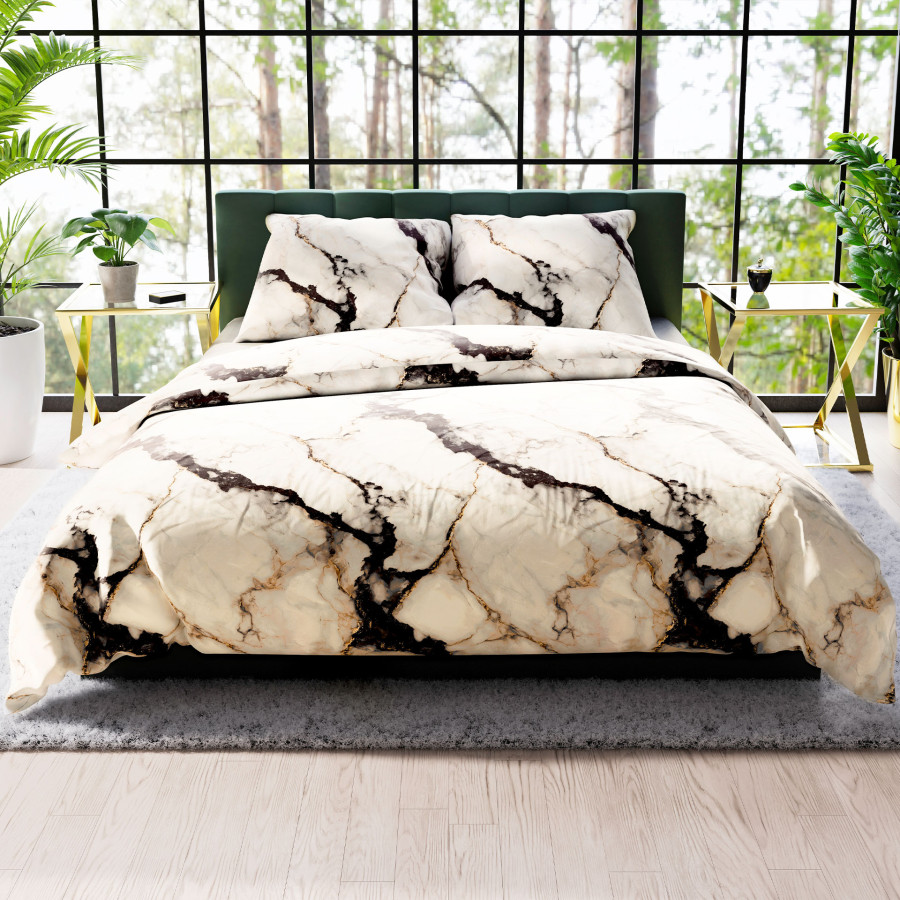 LUSARIA Komplet pościeli z bawełny satynowej 220x200cm