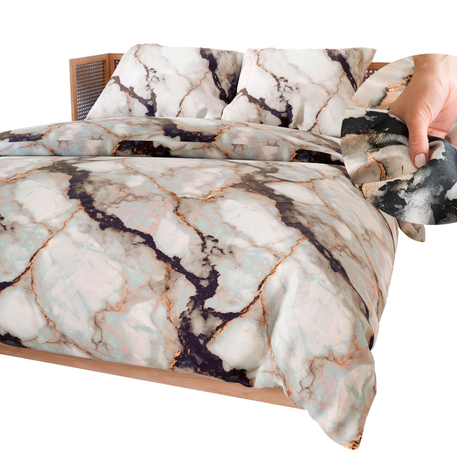 LUSARIA Komplet pościeli z bawełny satynowej 220x200cm