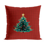 KRATA Z CHOINKĄ, BAJKOWE ŚWIĘTA poszewka welwetowa bordowa świąteczna 40x40 cm