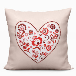 FOLK LOVE Poszewka dekoracyjna VELVET, 40x40cm, kolor 002 beżowy