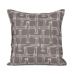Poszewka dekoracyjna poszewka z tkaniny strukturalnej szarobeżowa w geometryczny wzór 45x45 cm