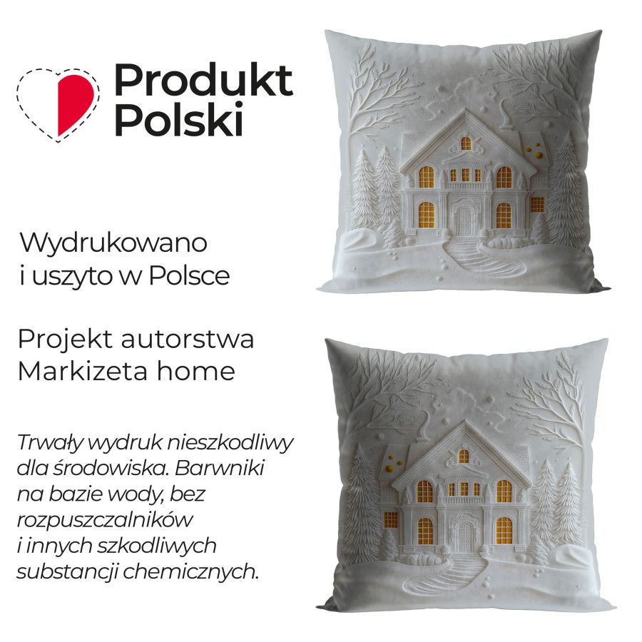 DOMEK Z EFEKTEM 3D Poszewka dekoracyjna VELVET, 40x40cm, kolor 001 szaro biały