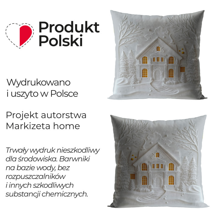 DOMEK Z EFEKTEM 3D Poszewka dekoracyjna VELVET, 40x40cm, kolor 001 szaro biały 