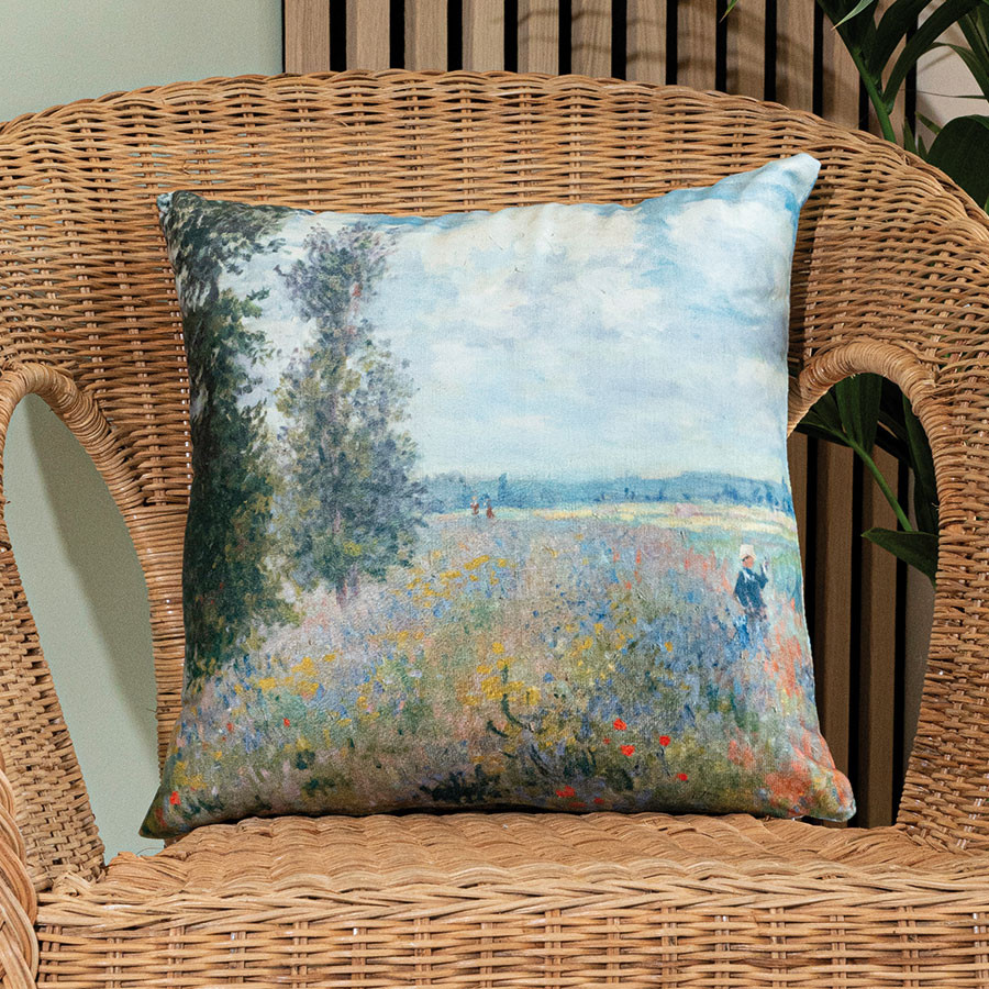 ŁĄKA Z TOPOLAMI Poszewka dekoracyjna VELVET, 40x40cm, kolor 001