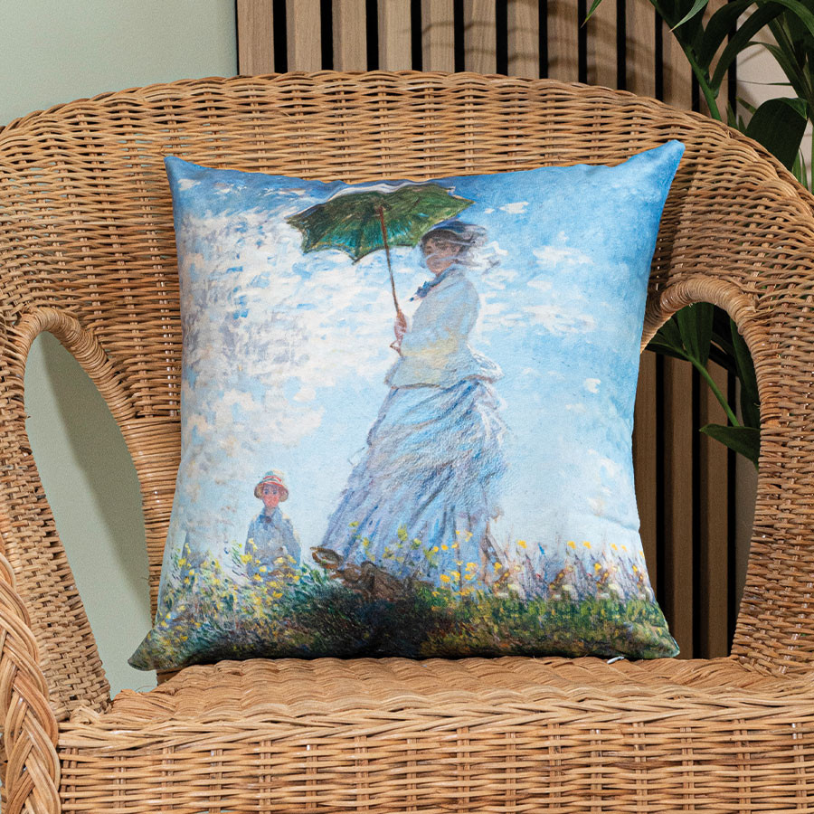 KOBIETA Z PARASOLEM Poszewka dekoracyjna VELVET, 40x40cm, kolor 001