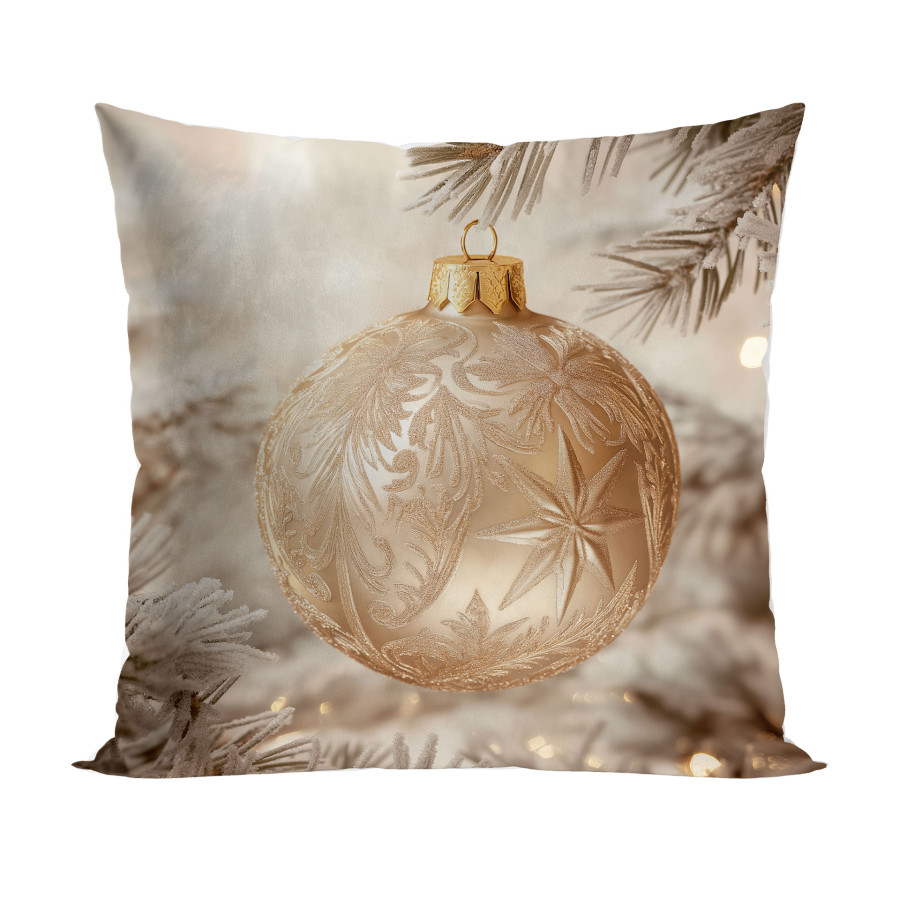 ZŁOTA BOMBKA Poszewka dekoracyjna VELVET, 40x40cm, kolor 004 beżowo-złoty