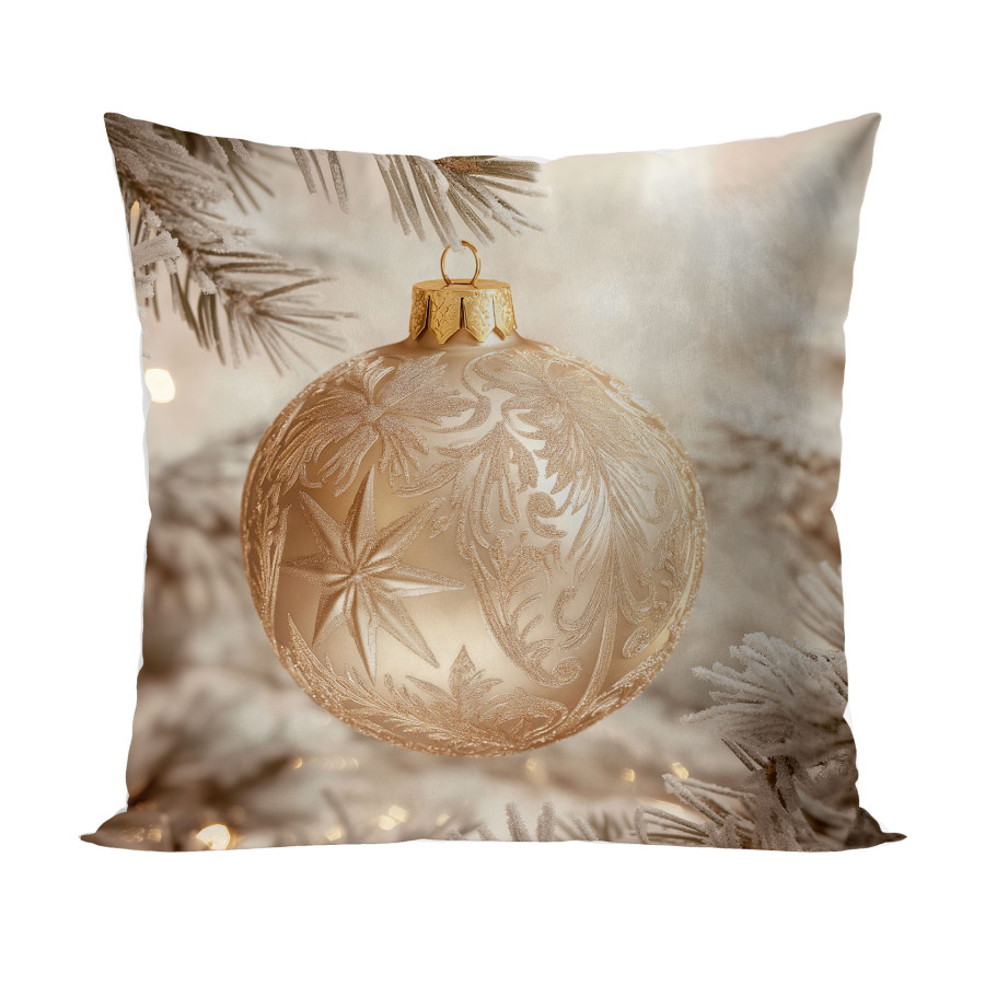 ZŁOTA BOMBKA Poszewka dekoracyjna VELVET, 40x40cm, kolor 004 beżowo-złoty