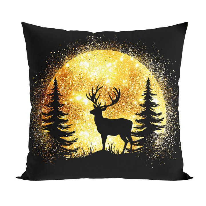 BROKATOWY JELONEK Poszewka dekoracyjna VELVET, 40x40cm, kolor 005 czarny 