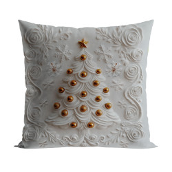 CHOINKA Z EFEKTEM 3D Poszewka dekoracyjna VELVET, 40x40cm, kolor 001 szaro biały