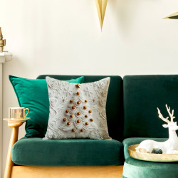 CHOINKA Z EFEKTEM 3D Poszewka dekoracyjna VELVET, 40x40cm, kolor 001 szaro biały