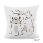 PRZYJACIELE poszewka dekoracyjna welwetowa biała w zwierzęta 40x40 cm