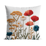 LOTTIE Z EFEKTEM WYSZYWANIA poszewka biała w kwiaty 40x40 cm