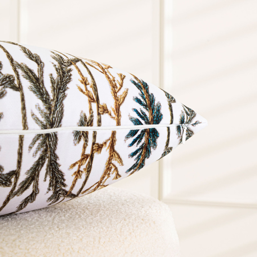 LOTTIE Z EFEKTEM WYSZYWANIA Poszewka dekoracyjna ADA 40x40cm, kolor 001 biały