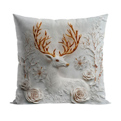 JELONEK Z EFEKTEM 3D Poszewka dekoracyjna VELVET, 40x40cm, kolor 001 szaro biały