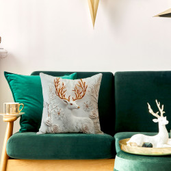 JELONEK Z EFEKTEM 3D Poszewka dekoracyjna VELVET, 40x40cm, kolor 001 szaro biały