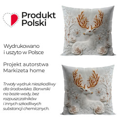 JELONEK Z EFEKTEM 3D Poszewka dekoracyjna VELVET, 40x40cm, kolor 001 szaro biały