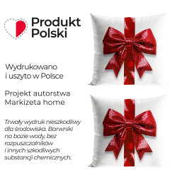 BROKATOWA KOKARDA Poszewka dekoracyjna VELVET, 40x40cm, kolor 001 biały (do wyczerpania zapasu)