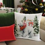 MIŚ POLARNY poszewka welwetowa wielokolorowa w zwierzęta 45x45 cm