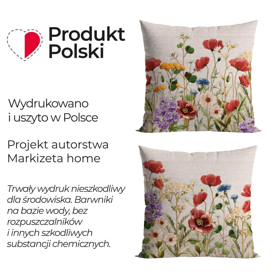 MILLY Z EFEKTEM WYSZYWANIA Poszewka dekoracyjna ADA 40x40cm, kolor 004 beżowy