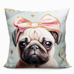 PUG poduszka z wypełnieniem mikrofibrowa wielokolorowa w zwierzęta 40x40 cm