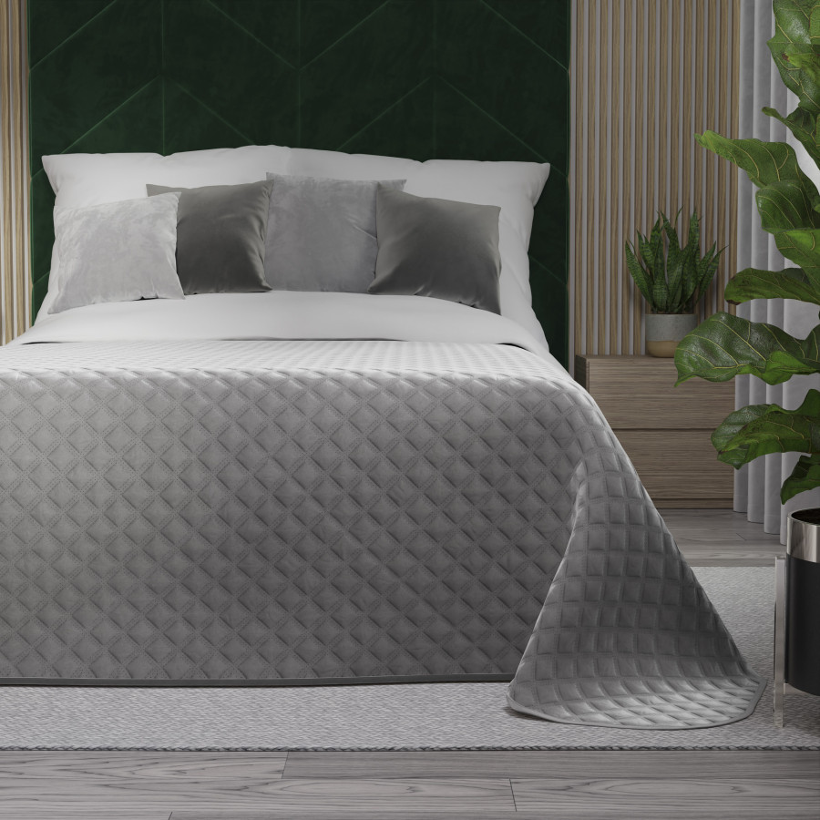 VELVI Narzuta dekoracyjna, rozmiar 170x210cm, kolor 005 jasny szary