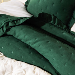 WERONA Narzuta dekoracyjna z falbaną, 220x240cm, kolor 019 zielony