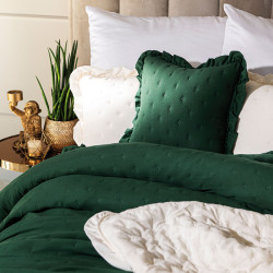 WERONA Narzuta dekoracyjna z falbaną, 200x220cm, kolor 019 zielony