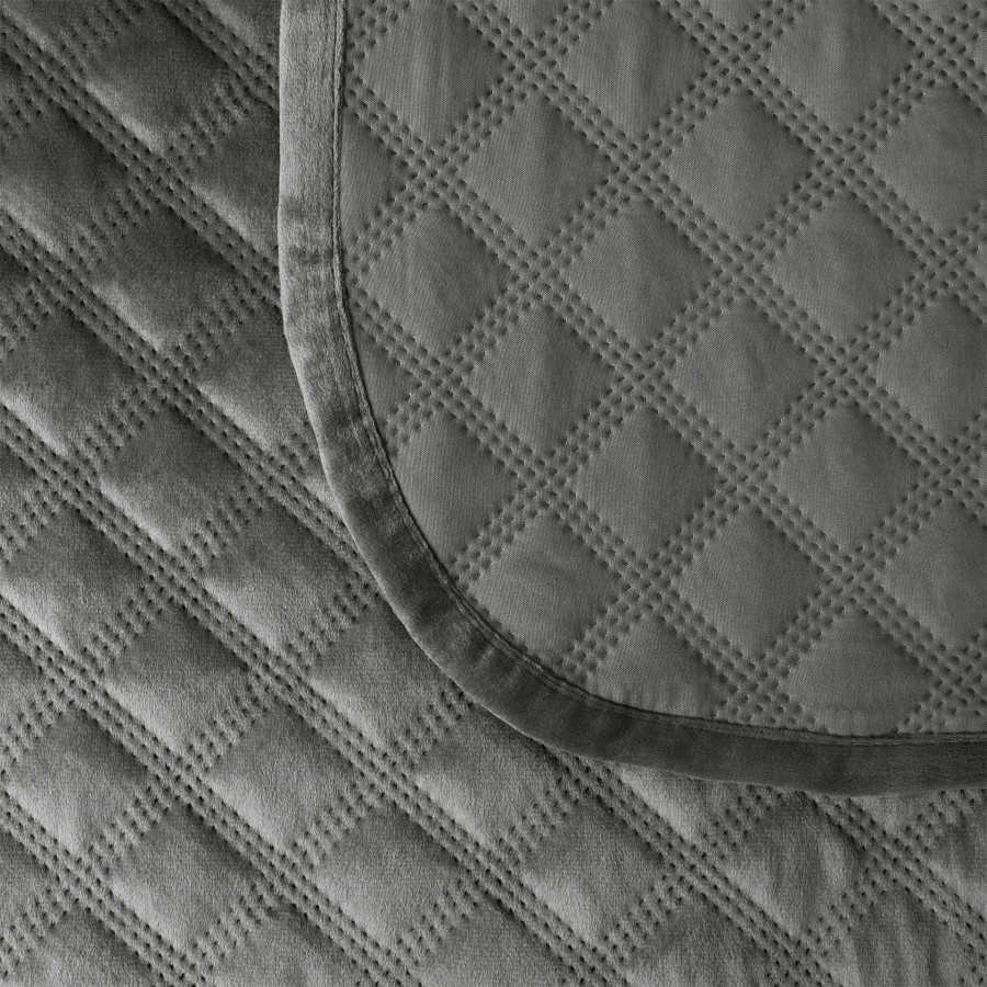 VELVI Narzuta dekoracyjna, rozmiar 70x160cm, kolor 006 ciemny szary antracytowy