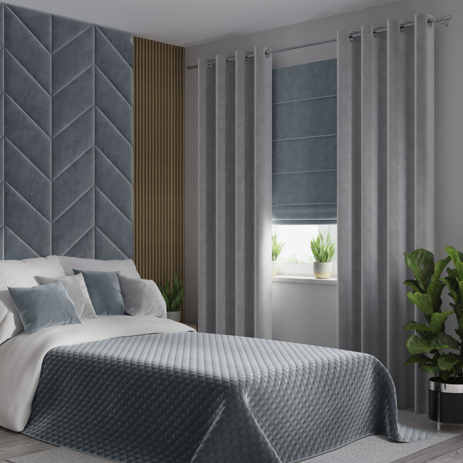 VELVI Narzuta dekoracyjna, rozmiar 220x240cm, kolor 063 niebieski