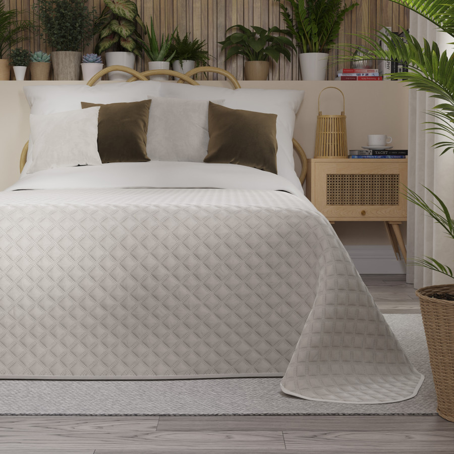 VELVI Narzuta dekoracyjna, rozmiar 170x210cm, kolor 018 ciepły jasny szary