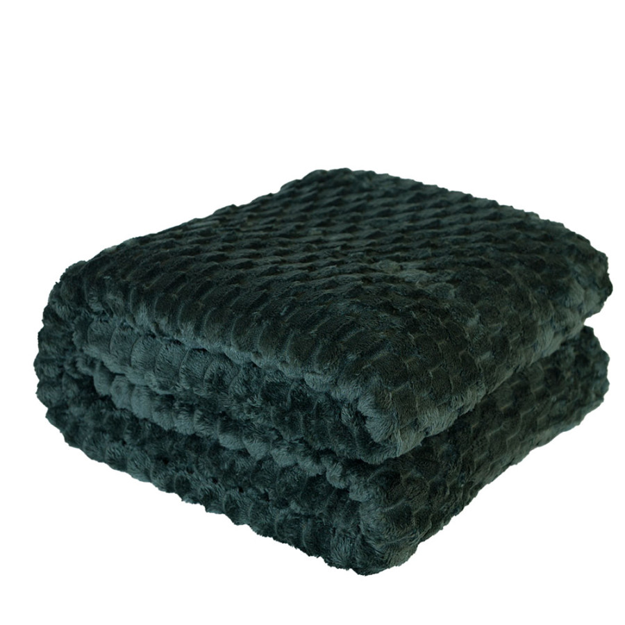 MIKOS koc dekoracyjny, rozmiar 200x220cm, kolor 010 ciemny zielony