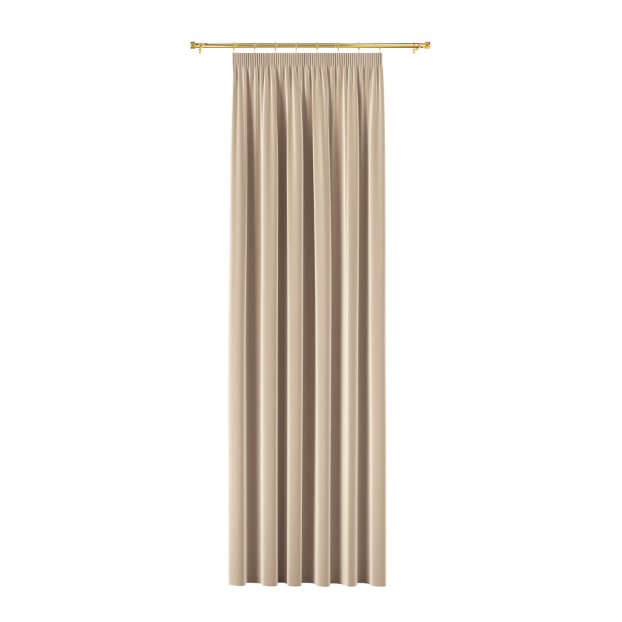 BLACKOUT VELVET Zasłona gotowa na taśmie, szerokość 140cm x wysokość 230cm, kolor 003 jasny beżowy