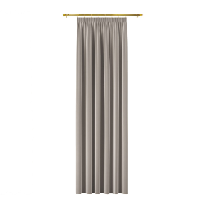 BLACKOUT VELVET Zasłona gotowa na taśmie, szerokość 140cm x wysokość 250cm, kolor 017 szaro-beżowy 