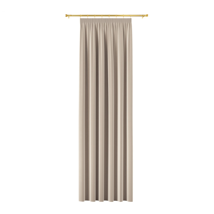 BLACKOUT VELVET Zasłona gotowa na taśmie, szerokość 140cm x wysokość 240cm, kolor 015 ciemny kremowy 