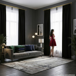 BLACKOUT VELVET Zasłona gotowa na taśmie, szerokość 140cm x wysokość 250cm, kolor 111 czarny