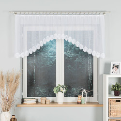 ŻAKLINA Firanka żakardowa gotowa, szerokość 250 x wysokość 80cm, kolor 001 biały