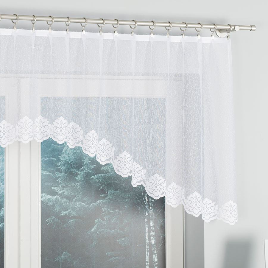 ŻAKLINA Firanka żakardowa gotowa, szerokość 250 x wysokość 80cm, kolor 001 biały