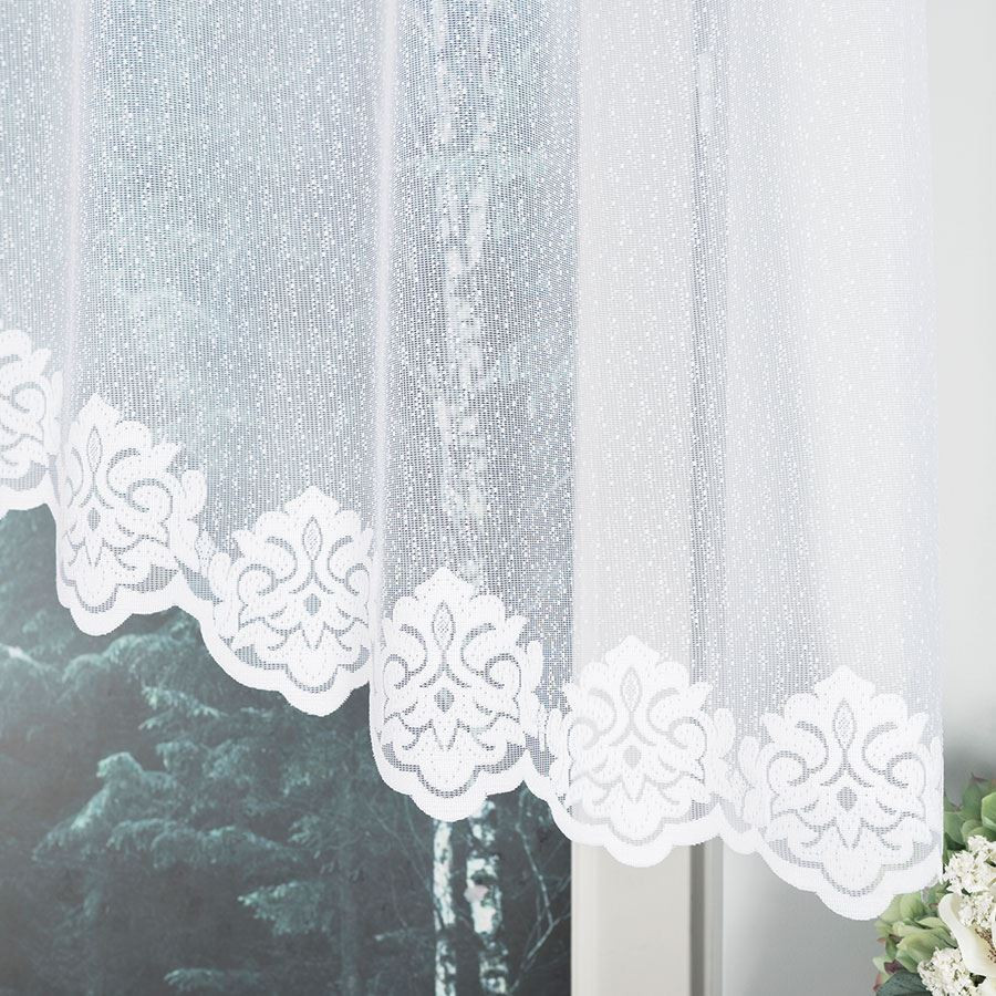 ŻAKLINA Firanka żakardowa gotowa, szerokość 250 x wysokość 80cm, kolor 001 biały