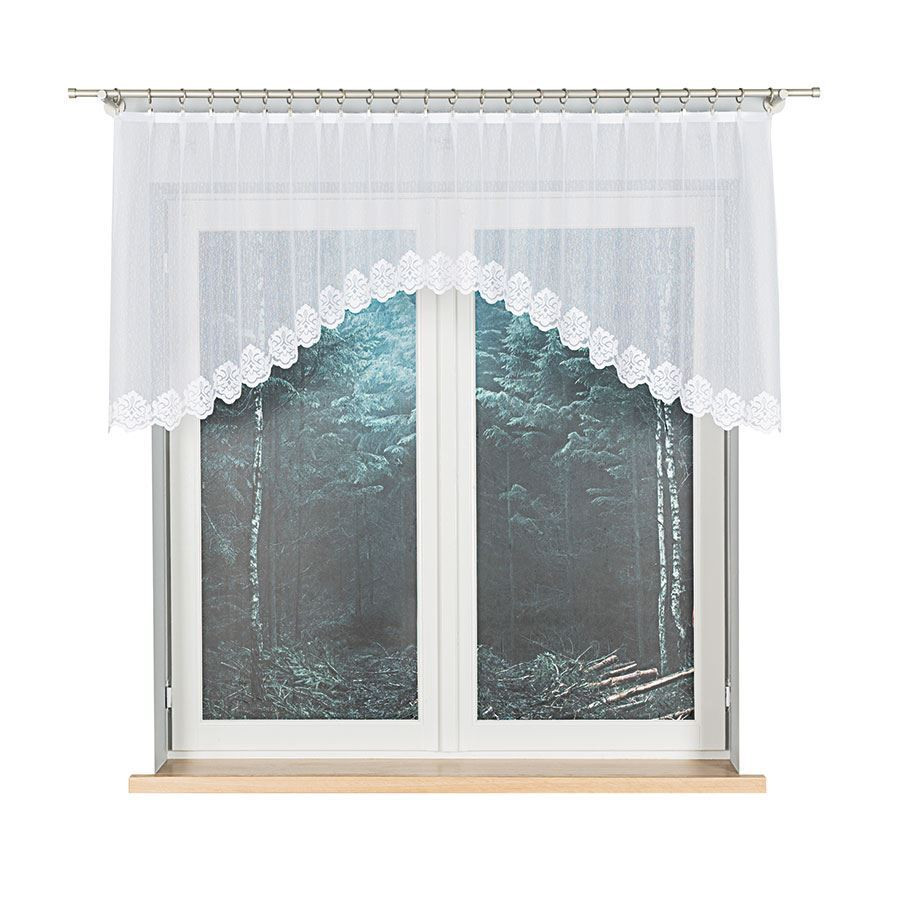 ŻAKLINA Firanka żakardowa gotowa, szerokość 250 x wysokość 80cm, kolor 001 biały