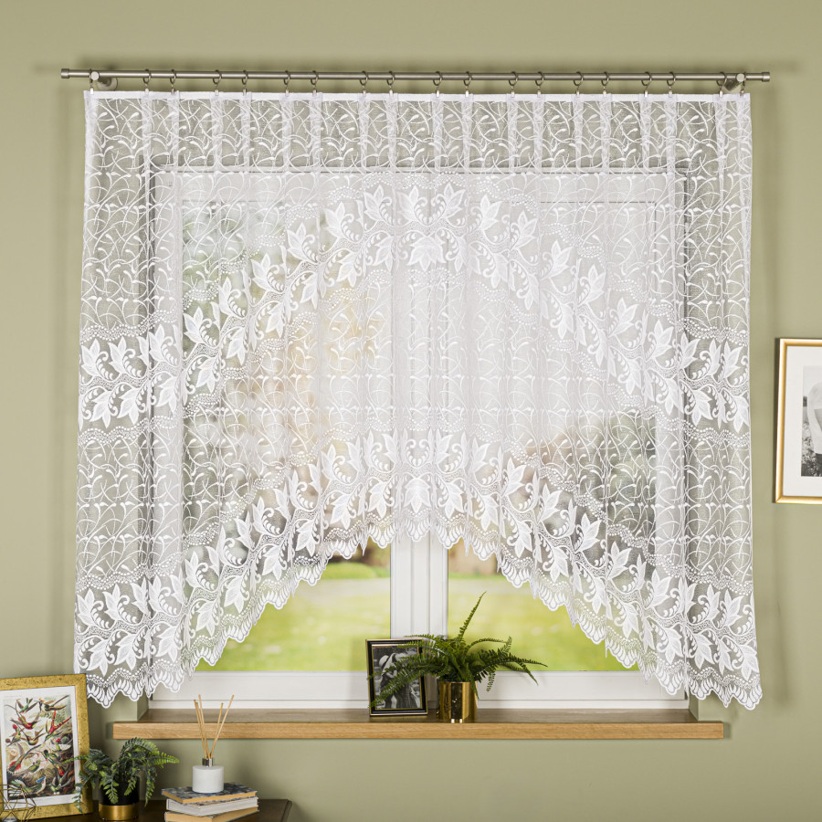 TEOFILA Firanka żakardowa gotowa, szerokość 400 x wysokość 160cm, kolor 001 biały