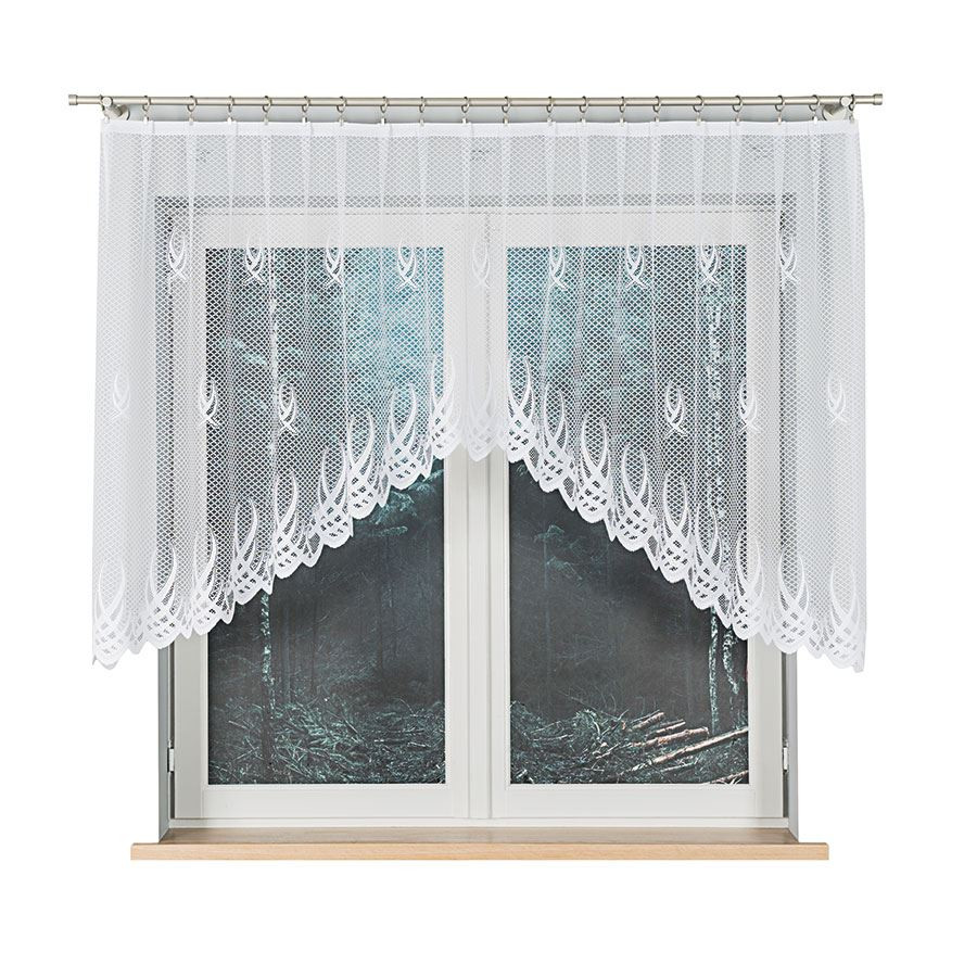 GOSIA Firanka żakardowa gotowa, szerokość 250 x wysokość 120cm, kolor 001 biały
