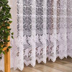 TEOFILA Firanka żakardowa gotowa na prosto, szerokość 280 x wysokość 250cm, kolor 001 biały