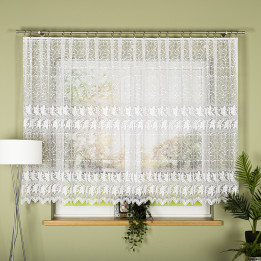 TEOFILA Firanka żakardowa gotowa na prosto, szerokość 300 x wysokość 150cm, kolor 001 biały 