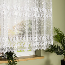 TEOFILA Firanka żakardowa gotowa na prosto, szerokość 300 x wysokość 150cm, kolor 001 biały