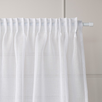 ETAMINA Firana gotowa na taśmie, szerokość 500 x wysokość 250cm, kolor 001 biały