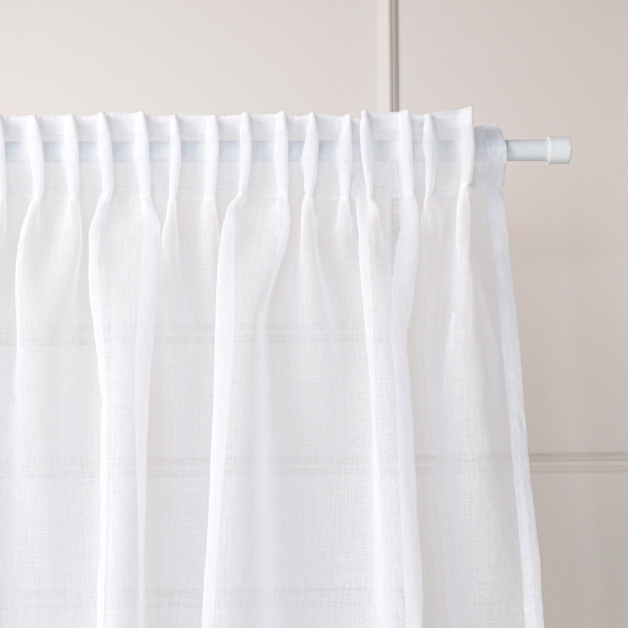 ETAMINA Firana gotowa na taśmie, szerokość 200 x wysokość 250cm, kolor 001 biały