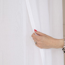 ETAMINA Firana gotowa na srebrnych przelotkach, szerokość 140 x wysokość 250cm, kolor 001 biały