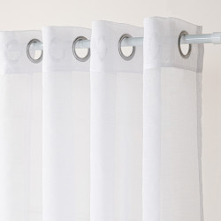 ETAMINA Firana gotowa na srebrnych przelotkach, szerokość 140 x wysokość 220cm, kolor 001 biały